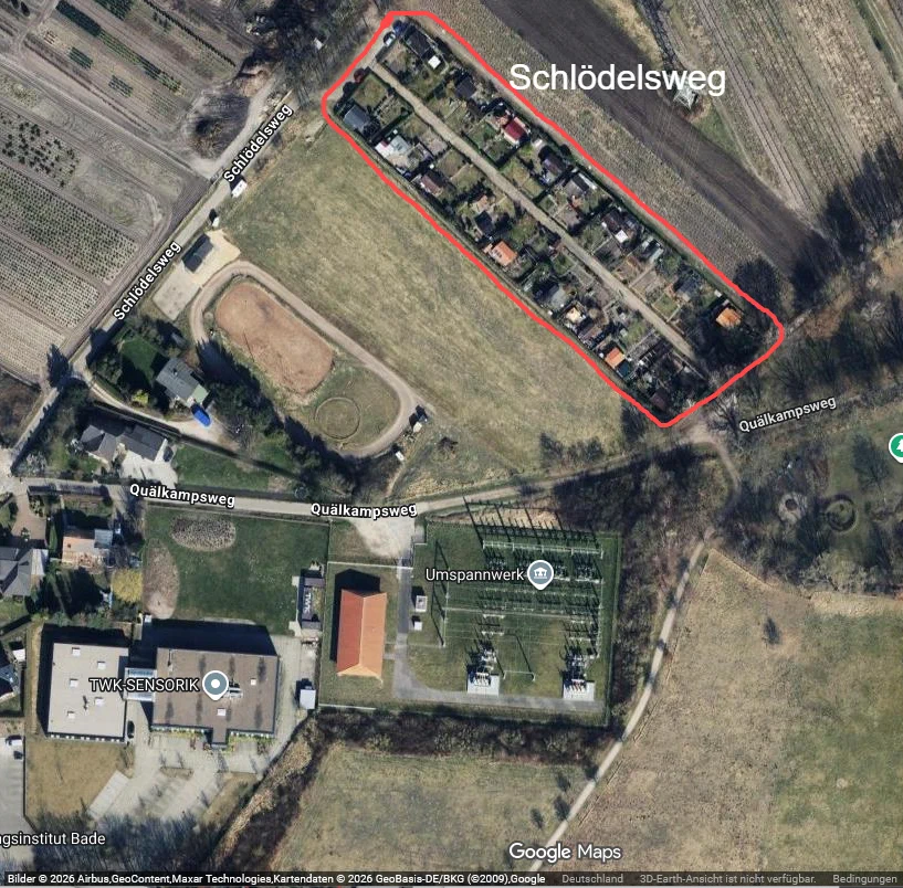 Zeigt die Lage der Kolonie Schlödelsweg